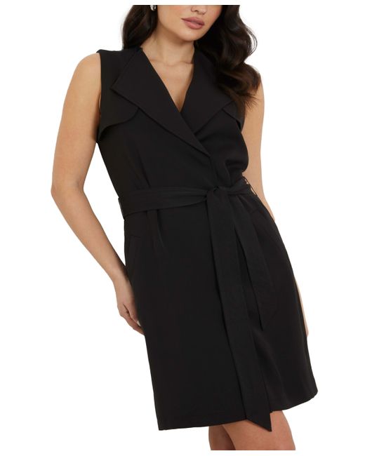 Guess Everly Sleeveless Belted Trench Dress