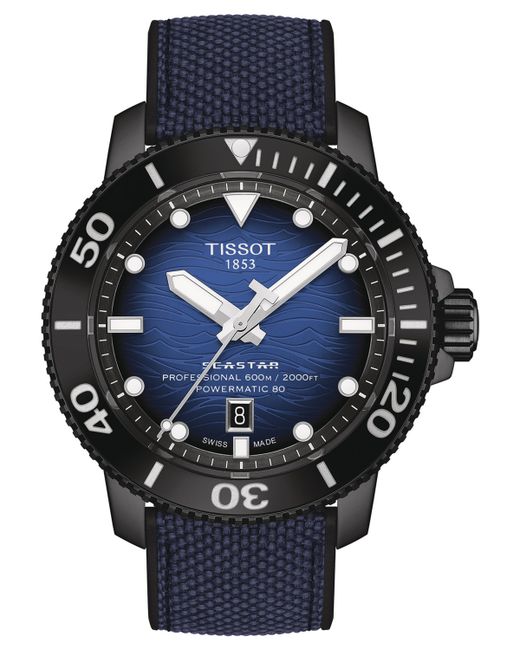 Tissot Seastar 2000 Professional Powermatic 80 Automatic Two-Tone Rubber Strap Watch 46mm