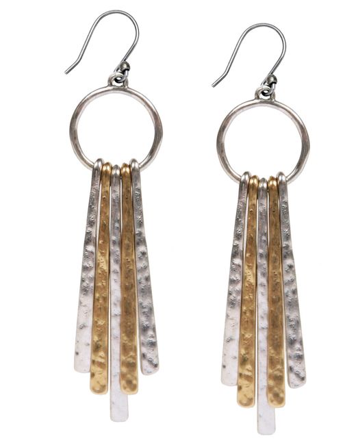 Lucky Brand Two-Tone Paddle Drop Earrings