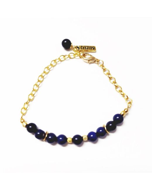 MINU Jewels Chain Bracelet with Blue Lapis Beads