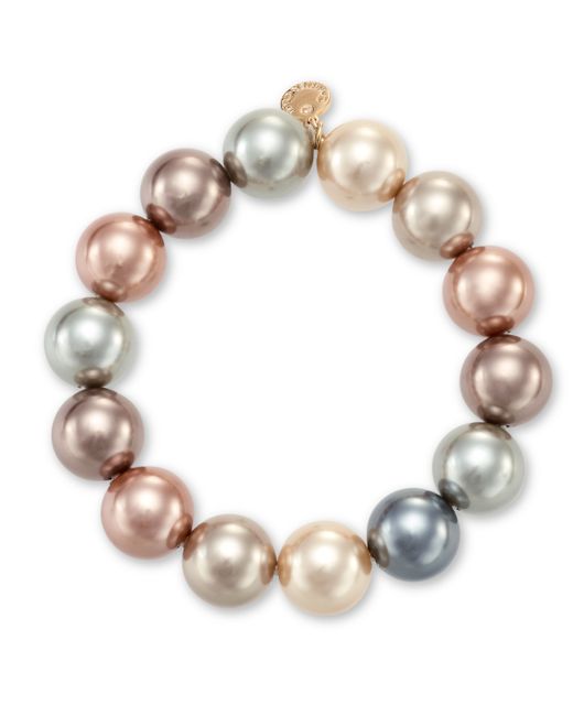 Charter Club Gold-Tone Tonal Imitation Pearl Stretch Bracelet Created for