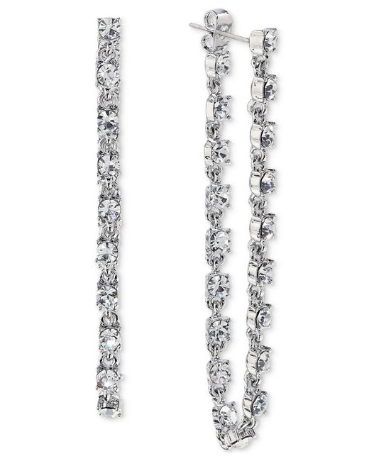 On 34th Crystal Stone Chain Drop Earrings Created for