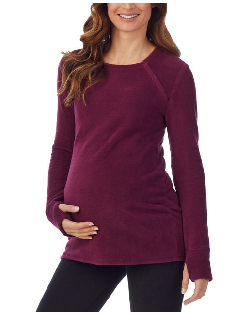 Cuddl Duds Long-Sleeve Snap-Front Maternity Top