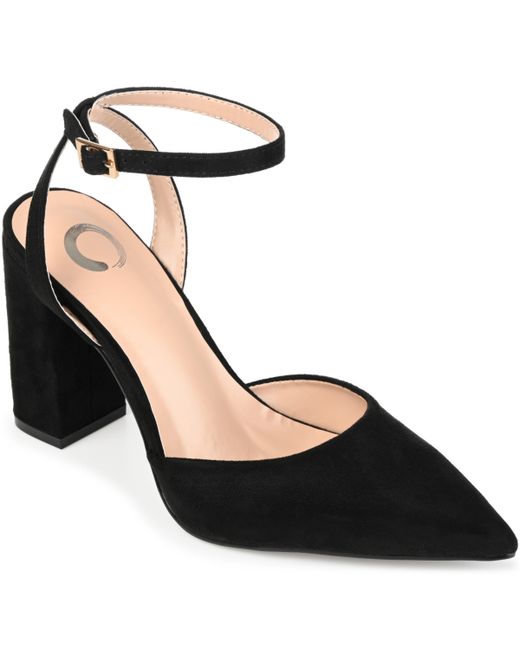 Journee Collection Tyyra Ankle Strap Pointed Toe Block Heel Pumps