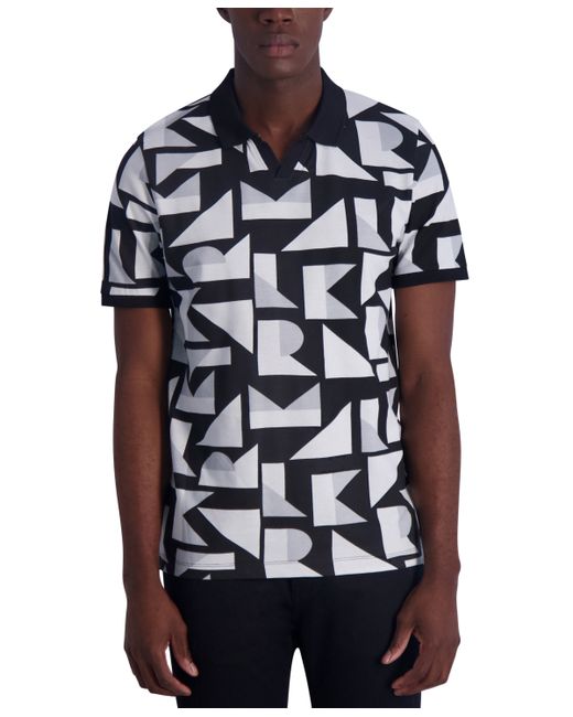 Karl Lagerfeld Slim Fit Short-Sleeve Printed Pique Polo Shirt Created for