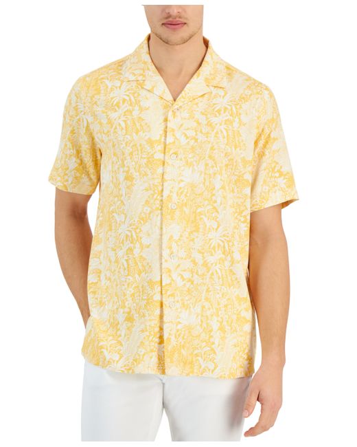 Club Room Regular-Fit Tropical-Print Button-Down Camp Shirt Created for