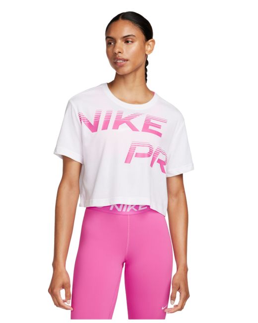 Nike Pro Dri-fit Graphic Short-Sleeve Cropped Top