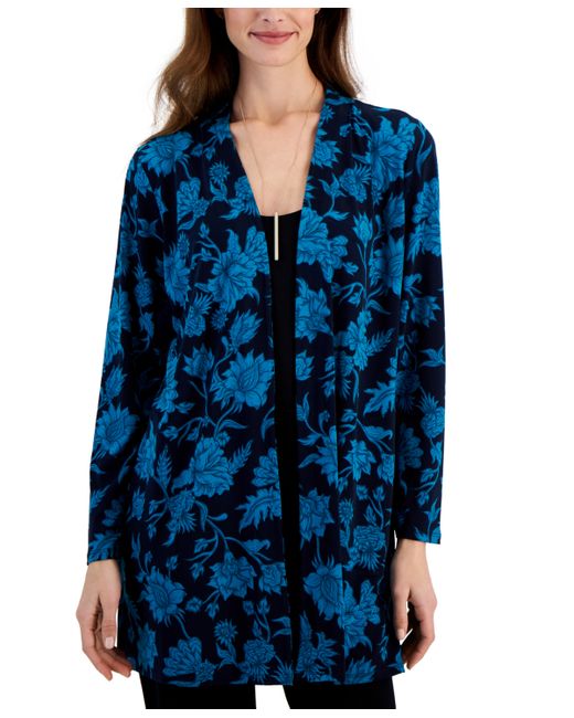 Jm Collection Printed Open-Front Cardigan Created for