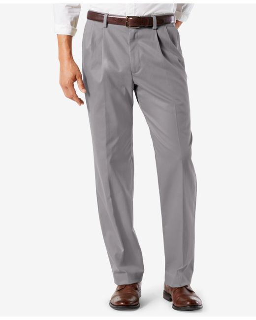 Dockers Easy Classic Pleated Fit Khaki Stretch Pants
