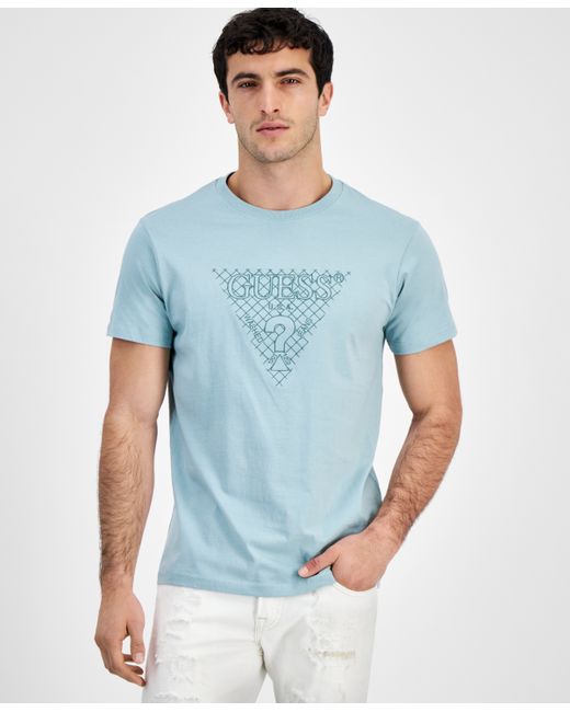 Guess Triangle Embroidered Short Sleeve T-shirt