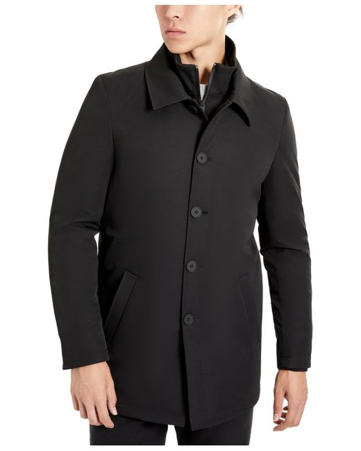 Kenneth Cole Filled Button-Front Trench Coat with Interior Bib
