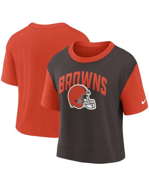 Nike Brown Cleveland Browns High Hip Fashion T-shirt