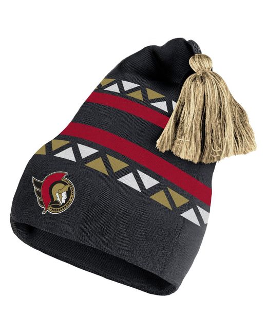 Adidas Blue Ottawa Senators Reverse Retro 2.0 Pom Cuffed Knit Hat