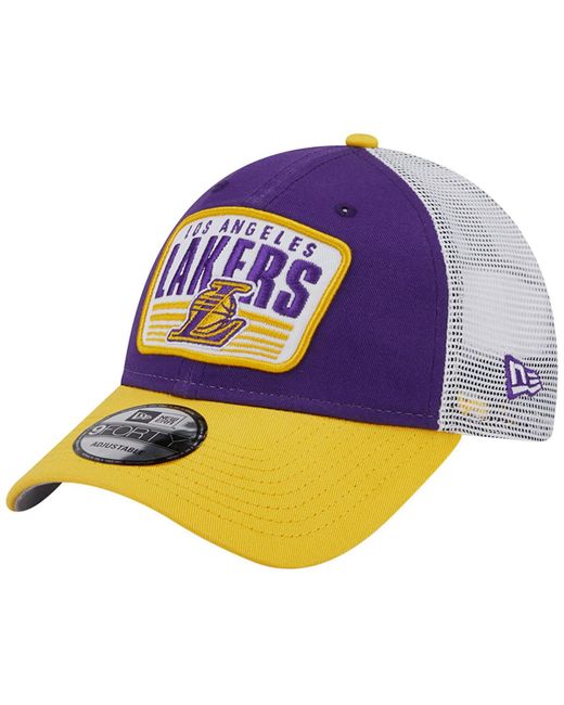 New Era Los Angeles Lakers Two-Tone Patch 9FORTY Trucker Snapback Hat