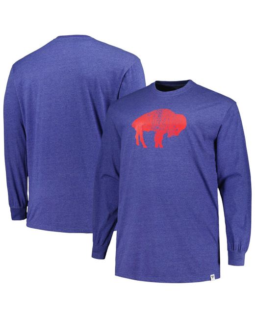 Profile Distressed Buffalo Bills Big and Tall Throwback Long Sleeve T-shirt