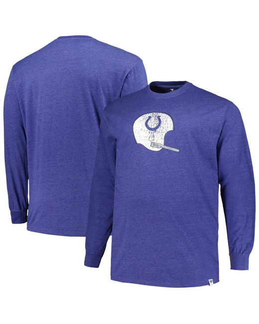 Profile Distressed Indianapolis Colts Big and Tall Throwback Long Sleeve T-Shirt