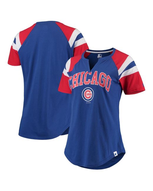 Starter and Chicago Cubs Game On Notch Neck Raglan T-shirt