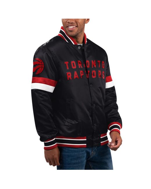 Starter Toronto Raptors Home Game Satin Full-Snap Varsity Jacket