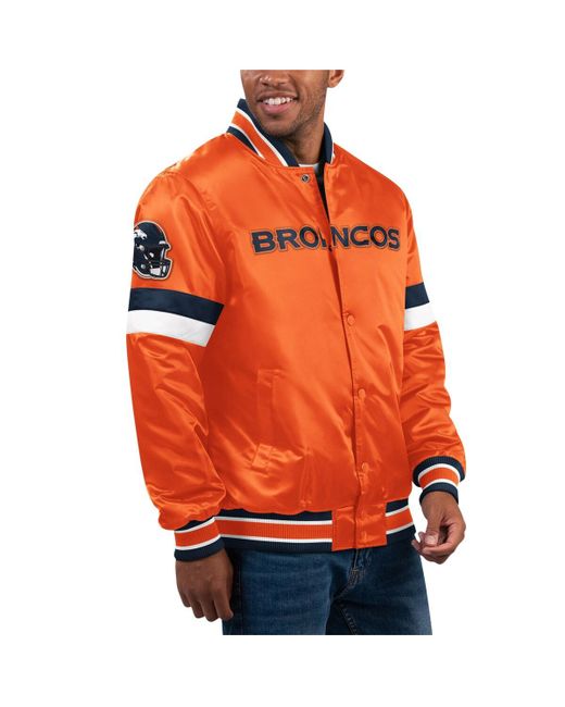 Starter Denver Broncos Home Game Satin Full-Snap Varsity Jacket
