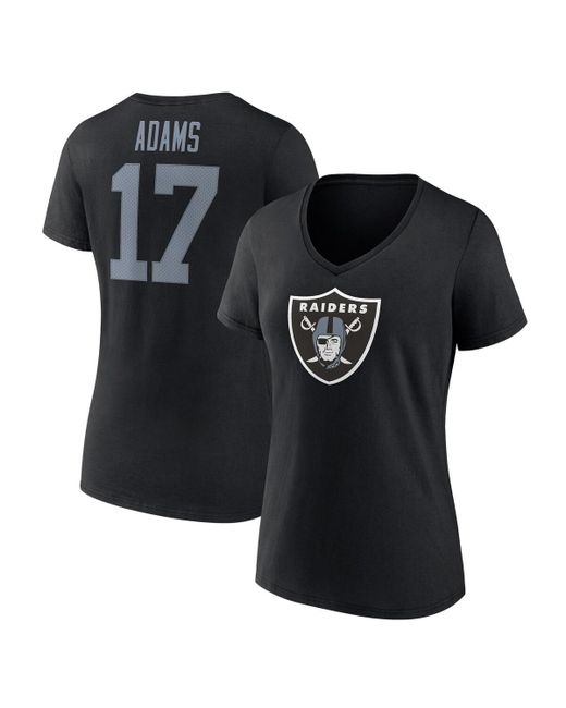 Fanatics Davante Adams Las Vegas Raiders Player Icon Name and Number V-Neck T-shirt