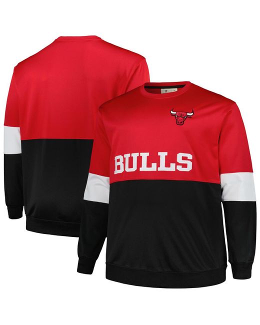 Fanatics Black Chicago Bulls Big and Tall Split Pullover Sweatshirt