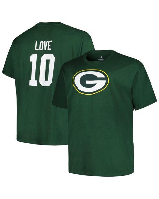 Fanatics Jordan Love Bay Packers Big and Tall Player Name Number T-shirt