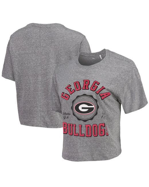 Pressbox Georgia Bulldogs Bishop Tri-Blend Knobi Crop T-shirt