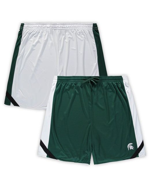 Colosseum White Michigan State Spartans Big and Tall Team Reversible Shorts