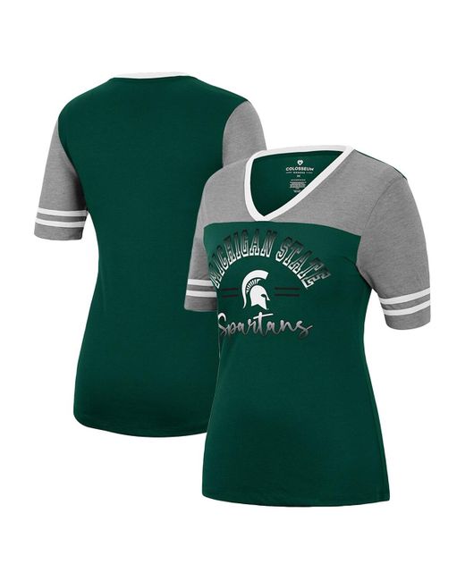Colosseum Heathered Gray Michigan State Spartans There You Are V-Neck T-shirt