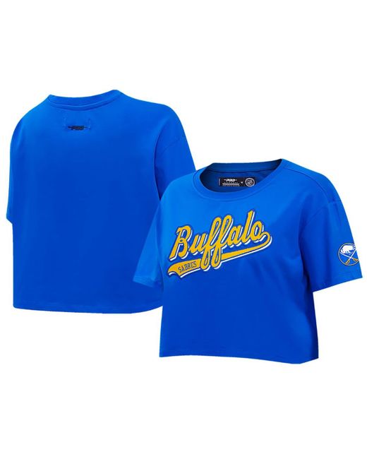 Pro Standard Buffalo Sabres Boxy Script Tail Cropped T-shirt