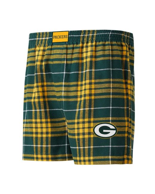 Concepts Sport Gold Bay Packers Concord Flannel Boxers