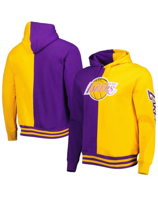 Mitchell & Ness Gold Los Angeles Lakers Hardwood Classics Split Pullover Hoodie