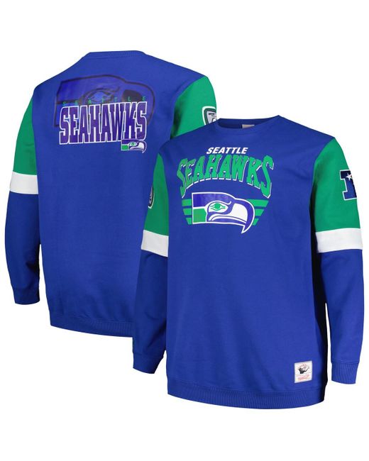 Mitchell & Ness Seattle Seahawks Big and Tall Fleece Pullover Sweatshirt