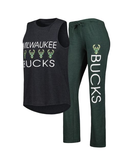 Concepts Sport Black Milwaukee Bucks Team Tank Top and Pants Sleep Set