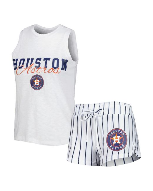 Concepts Sport Houston Astros Reel Pinstripe Tank Top and Shorts Sleep Set