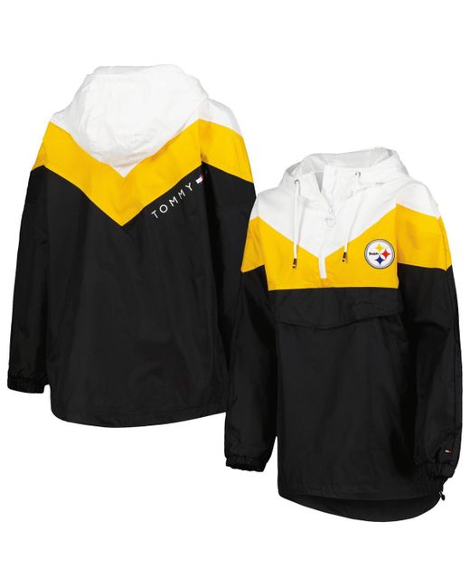 Tommy Hilfiger Gold Pittsburgh Steelers Staci Half-Zip Hoodie Windbreaker Jacket