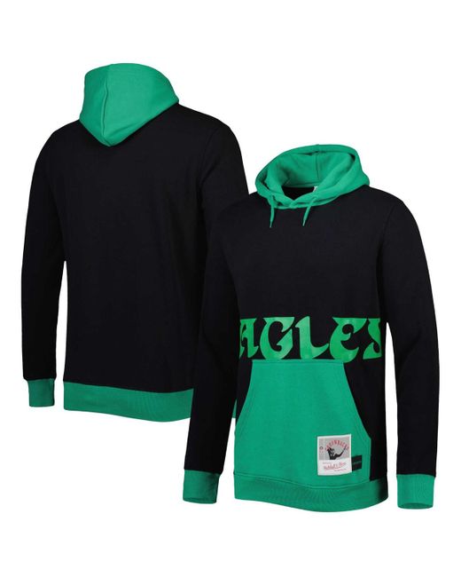 Mitchell & Ness and Midnight Green Philadelphia Eagles Big Tall Face Pullover Hoodie