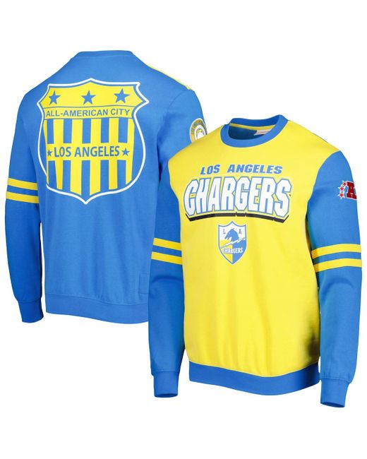 Mitchell & Ness Los Angeles Chargers All Over 2.0 Pullover Sweatshirt