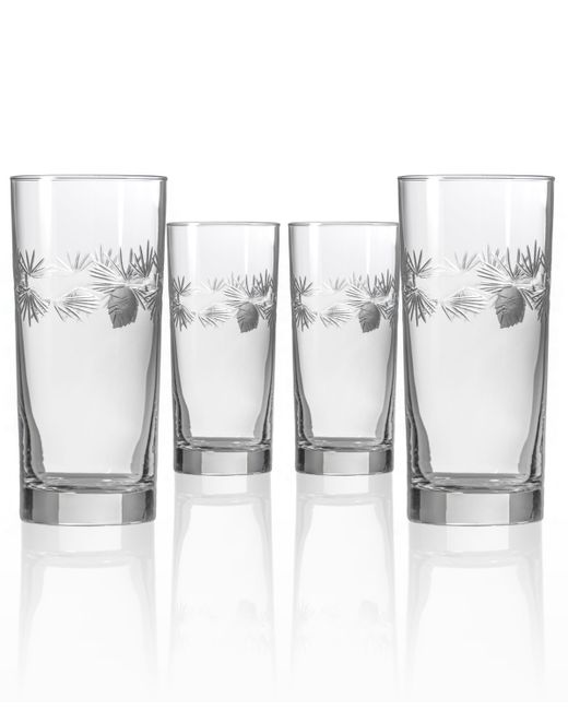 Rolf Glass Icy Pine Cooler Highball 15Oz Set Of 4 Glasses