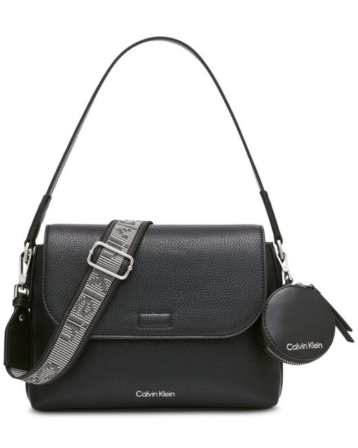 Calvin Klein Millie Small Convertible Shoulder Bag Silver
