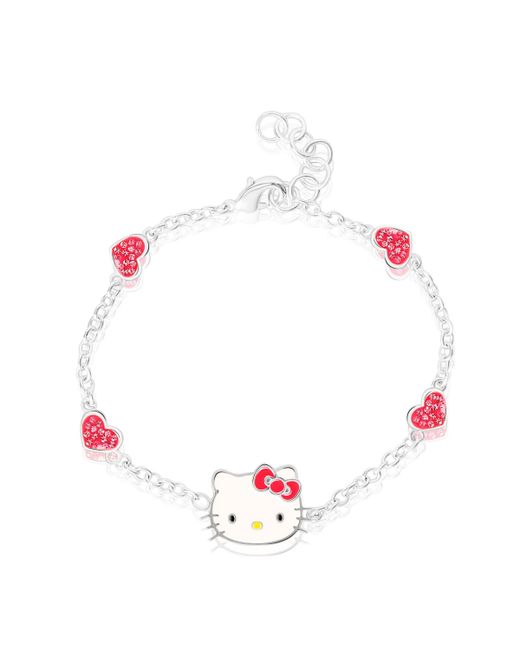Hello Kitty Sanrio Officially Licensed Authentic Plated Bracelet with Stationed Crystals 6.5 1