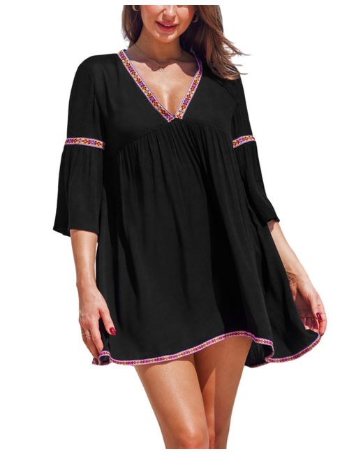 Cupshe V-Neck Flared Sleeve Cover-Up