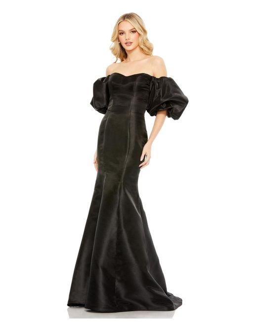Mac Duggal Sweetheart Off The Shoulder Puff Sleeve Gown