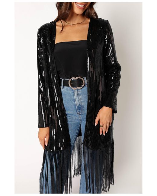 Petal And Pup Miriam Sequin Fringe Duster Trench Coat
