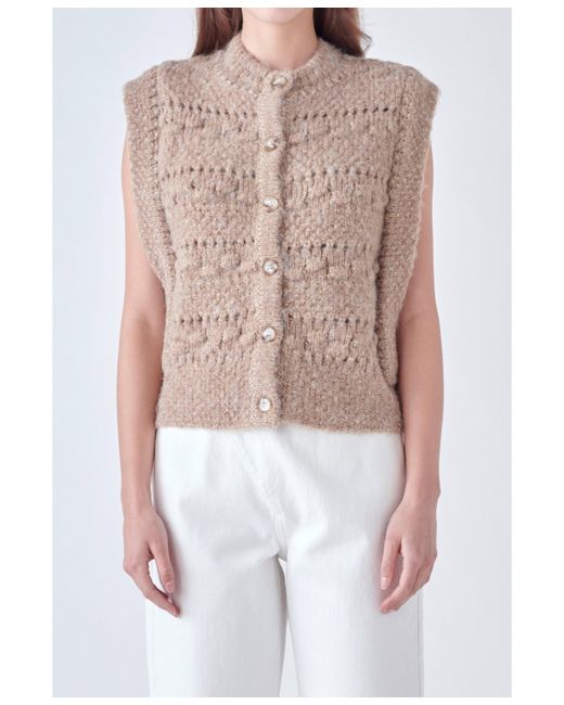 English Factory Chunky Textured Knit Vest