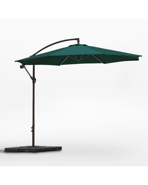 Westintrends 10 ft Outdoor Patio Cantilever Umbrella with Weight Base