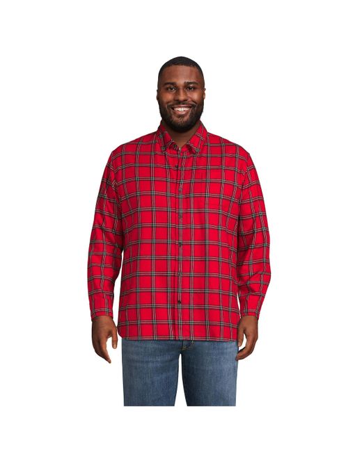 Lands' End Big Tall Traditional Fit Flagship Flannel Shirt