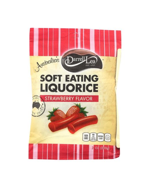 Darrell Lea Darrell Soft Eating Liquorice Strawberry Case of 8 7 oz.