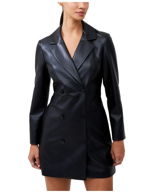 French Connection Crolenda Faux-Leather Blazer Dress