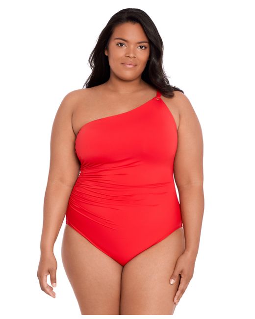Lauren Ralph Lauren Plus Asymmetric One-Piece Swimsuit